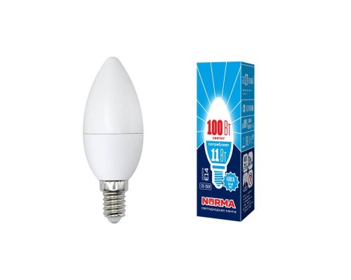 Лампа светодиодная E14 11W 4000K матовая LED-C37-11W/NW/E14/FR/NR UL-00003811 Лампа светодиодная E14 11W 4000K матовая LED-C37-11W/NW/E14/FR/NR UL-00003811