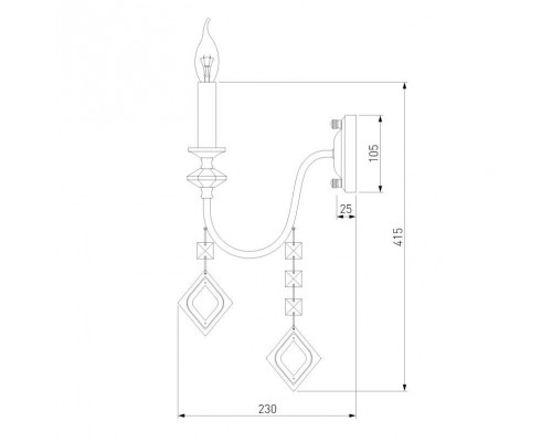 Бра Eurosvet Telao 10120/1 хром/дымчатый хрусталь Strotskis