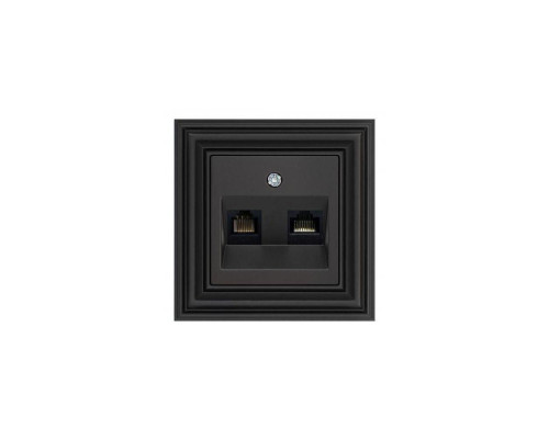 Розетка RJ45/RJ11 Liregus Epsilon черный матовый 29-237