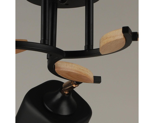 Потолочная люстра Reluce 04868-0.3-03 BK+WOOD Потолочная люстра Reluce 04868-0.3-03 BK+WOOD