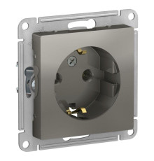 Розетка 2К+З Systeme Electric AtlasDesign 16A 250V сталь ATN000943