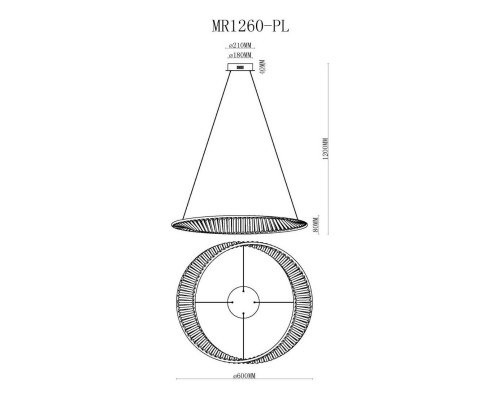 Подвесной светодиодный светильник MyFar Ricky MR1260-PL