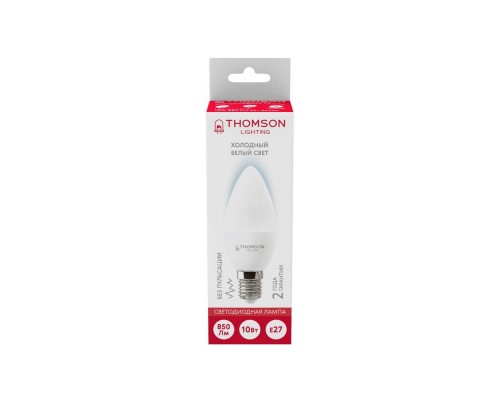 Лампа светодиодная Thomson E27 10W 6500K свеча матовая TH-B2311
