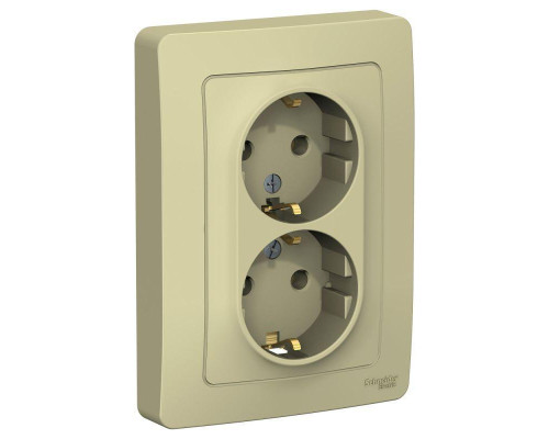 Розетка двойная 2К+З Systeme Electric Blanca 16A 250V бежевая BLNRS001027 Розетка двойная 2К+З Systeme Electric Blanca 16A 250V бежевая BLNRS001027