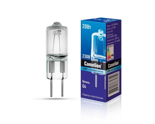 Лампа галогенная Camelion JD 20W G4 3000K 10405 Лампа галогенная Camelion JD 20W G4 3000K 10405