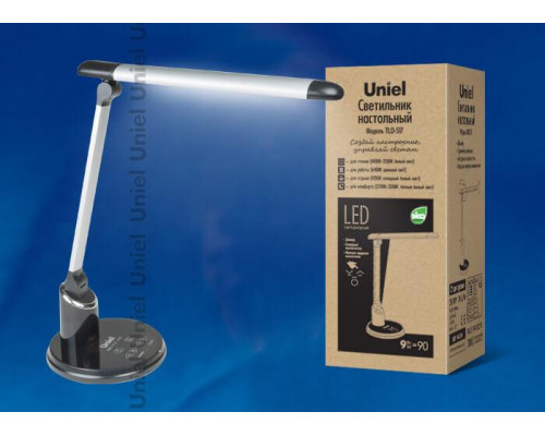 Настольная лампа Uniel TLD-517 Silver-Black/LED/900Lm/2700-6400K/Dimmer 09107 Настольная лампа Uniel TLD-517 Silver-Black/LED/900Lm/2700-6400K/Dimmer 09107