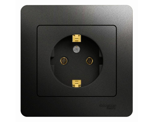 Розетка 2К+З Systeme Electric Glossa 16A 250V антрацит GSL000742 Розетка 2К+З Systeme Electric Glossa 16A 250V антрацит GSL000742