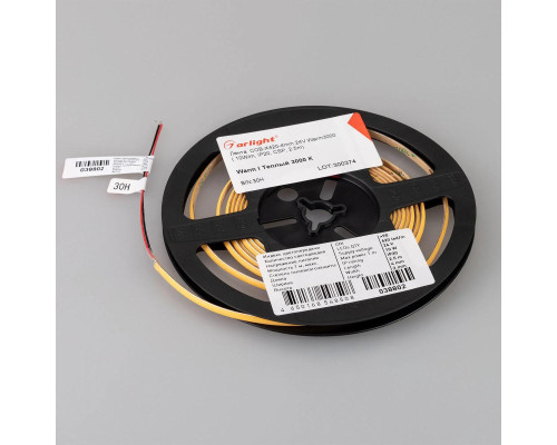 Светодиодная лента Arlight 10W/m 420LED/m CSPSMD теплый белый 5М COB-X420-4mm 24V 040901 Светодиодная лента Arlight 10W/m 420LED/m CSPSMD теплый белый 5М COB-X420-4mm 24V 040901