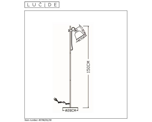 Торшер Lucide Pia 45780/01/30 Торшер Lucide Pia 45780/01/30