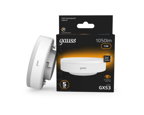 Лампа светодиодная Gauss GX53 11W 3000K матовая 108008111 Лампа светодиодная Gauss GX53 11W 3000K матовая 108008111