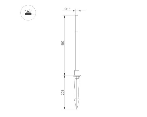 Ландшафтный светодиодный светильник Arlight KT-Canna-L500-1W Warm3000 034161