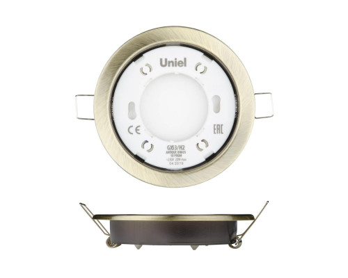 Встраиваемый светильник Uniel GX53/H2 Antique Brass 10 Prom UL-00005056 Встраиваемый светильник Uniel GX53/H2 Antique Brass 10 Prom UL-00005056