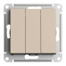 Выключатель трехклавишный Systeme Electric AtlasDesign 10A 250V песочный ATN001231