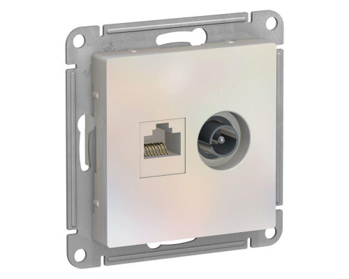 Розетка компьютерная RJ45/TV Systeme Electric AtlasDesign 5e кат UTP жемчужная ATN000489 Розетка компьютерная RJ45/TV Systeme Electric AtlasDesign 5e кат UTP жемчужная ATN000489