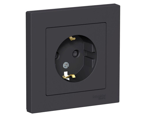 Розетка 2К+З Systeme Electric AtlasDesign 16A 250V со шторками карбон ATN001044 Розетка 2К+З Systeme Electric AtlasDesign 16A 250V со шторками карбон ATN001044