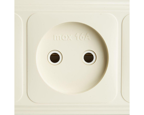 Розетка четырехместная 2P Stekker Брест слоновая кость PST16-60-20 49053