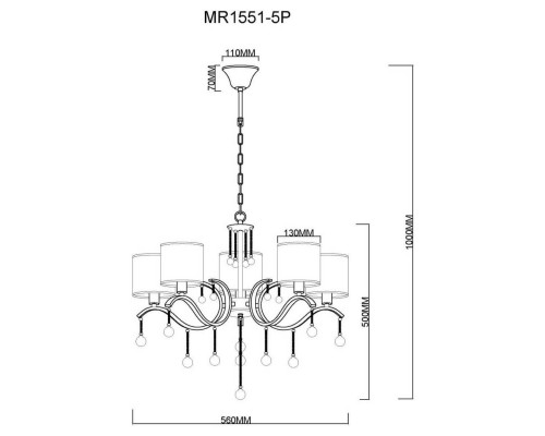 Подвесная люстра MyFar Dante MR1551-5P