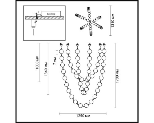 Подвесной светодиодный светильник Odeon Light Crystal 5008/192L