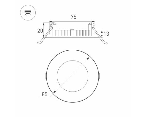 Встраиваемый светодиодный светильник Arlight DL-85M-4W Day White 020103 Встраиваемый светодиодный светильник Arlight DL-85M-4W Day White 020103
