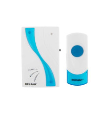 Беспроводной дверной звонок 32 мелодии 100м кнопка IP 44 (белый/синий) REXANT RX-2 73-0020