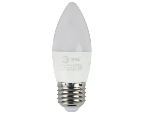 Лампа светодиодная ЭРА E27 6W 4000K матовая ECO LED B35-6W-840-E27 Б0020621