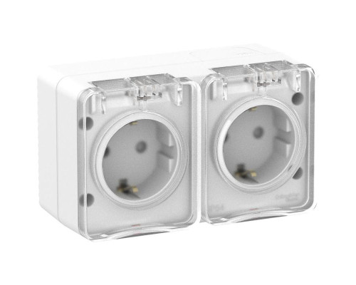 Розетка 2х2К+З Systeme Electric AtlasDesign 16A 250V со шторками белая ATN540126 Розетка 2х2К+З Systeme Electric AtlasDesign 16A 250V со шторками белая ATN540126
