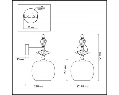 Бра Odeon Light Classic Bizet 4855/1WB