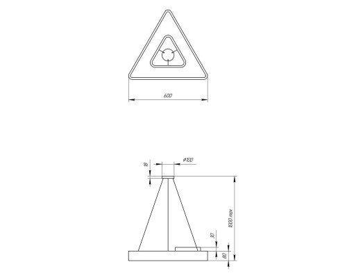 Подвесной светодиодный cветильник Geometria ЭРА Delta SPO-153-B-40K-030 30Вт 4000К черный Б0050579