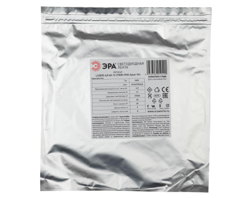 Светодиодная влагозащищенная лента ЭРА 4,8W/m 60LED/m 2835SMD теплый белый 5M KU-2835AD-60D-WW Б0044109 Светодиодная влагозащищенная лента ЭРА 4,8W/m 60LED/m 2835SMD теплый белый 5M KU-2835AD-60D-WW Б0044109