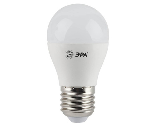 Лампа светодиодная ЭРА E27 5W 4000K матовая LED P45-5W-840-E27 Б0028488 Лампа светодиодная ЭРА E27 5W 4000K матовая LED P45-5W-840-E27 Б0028488