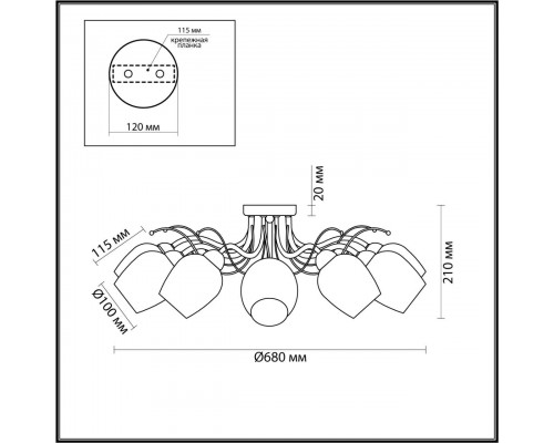 Потолочная люстра Lumion Comfi Marcela 4594/8C Потолочная люстра Lumion Comfi Marcela 4594/8C