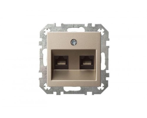 Розетка 2хRJ45 Liregus Epsilon шампань 28-3162 Розетка 2хRJ45 Liregus Epsilon шампань 28-3162