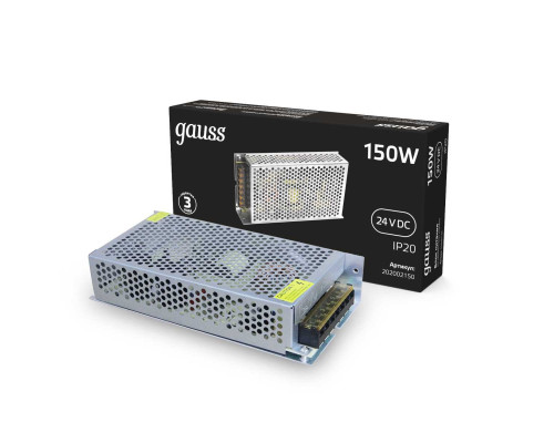 Блок питания Gauss 150W 24V IP20 202002150