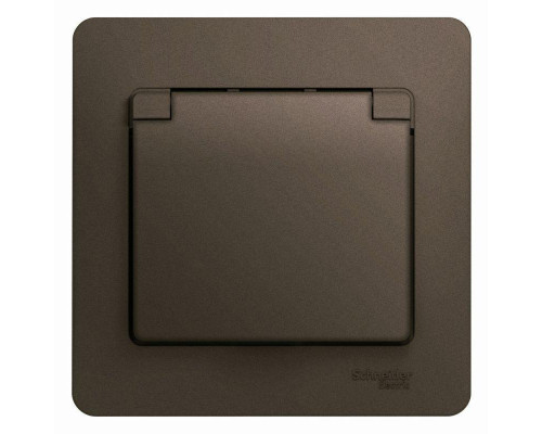 Розетка 2К+З Systeme Electric Glossa 16A 250V со шторками и крышкой шоколад GSL000846 Розетка 2К+З Systeme Electric Glossa 16A 250V со шторками и крышкой шоколад GSL000846