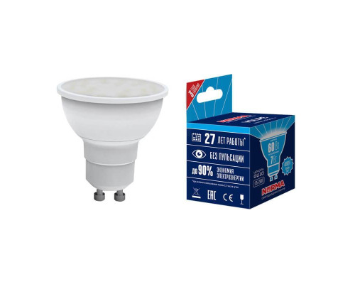 Лампа светодиодная GU10 7W 4000K матовая LED-JCDR-7W/NW/GU10/NR UL-00003836 Лампа светодиодная GU10 7W 4000K матовая LED-JCDR-7W/NW/GU10/NR UL-00003836