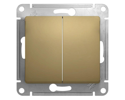 Выключатель двухклавишный Systeme Electric Glossa 10A 250V титан GSL000451 Выключатель двухклавишный Systeme Electric Glossa 10A 250V титан GSL000451