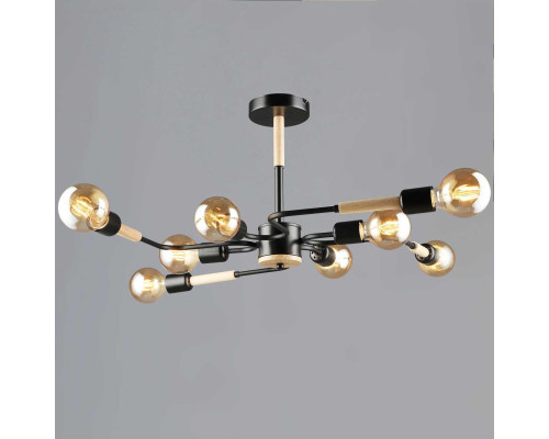 Люстра Reluce 10070-0.3-08 BK+WOOD Люстра Reluce 10070-0.3-08 BK+WOOD