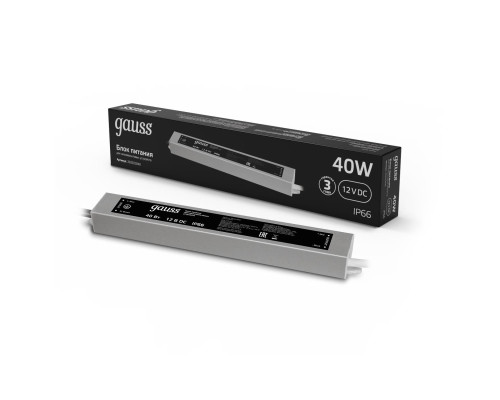 Блок питания Gauss 12V 40W IP66 5A 202023040 Блок питания Gauss 12V 40W IP66 5A 202023040