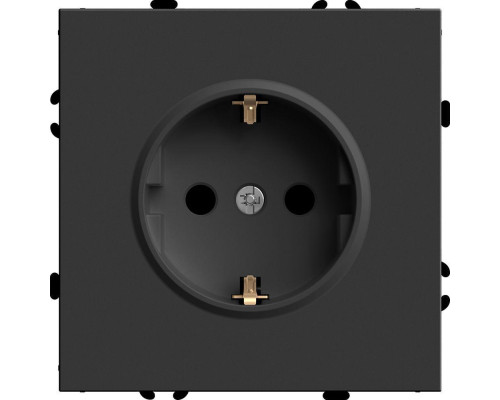 Розетка 2P+PE Stekker Эмили со шторками черный уголь RST16-5110-05 49854