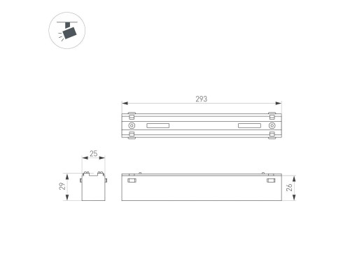 Трековый светодиодный светильник Arlight Mag-Vibe-Flat-L293-12W Warm3000 044432 Трековый светодиодный светильник Arlight Mag-Vibe-Flat-L293-12W Warm3000 044432
