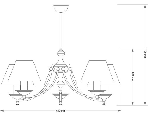 Подвесной светильник KUTEK San Marino Aba?ur  SAN-ZW-5(Z/A)CR