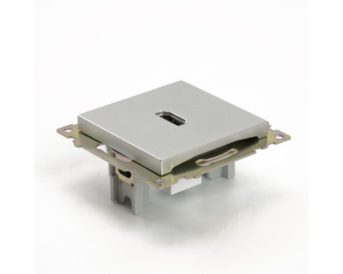 Розетка HDMI 2.1, Type A (механизм), STEKKER GLS00-7118-03, серия Катрин, серебро 50061