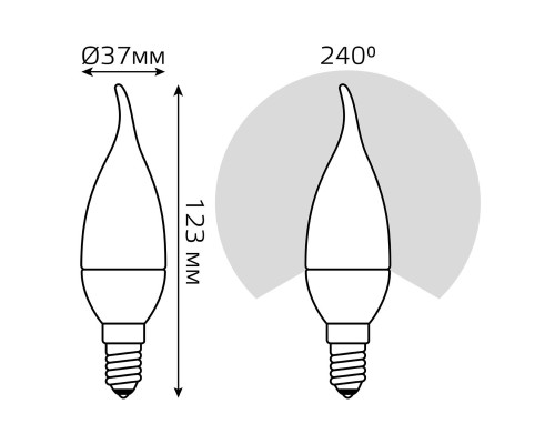 Лампа светодиодная Gauss E14 6.5W 3000K матовая 104101107 Лампа светодиодная Gauss E14 6.5W 3000K матовая 104101107