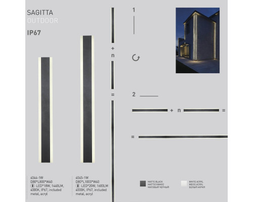 Уличный настенный светодиодный светильник Favourite Sagitta 4045-1W