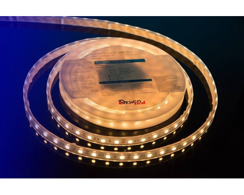 Светодиодная влагозащищенная лента DesignLed 14,4W/m 60LED/m 5050SMD теплый белый 5M 000519 Светодиодная влагозащищенная лента DesignLed 14,4W/m 60LED/m 5050SMD теплый белый 5M 000519