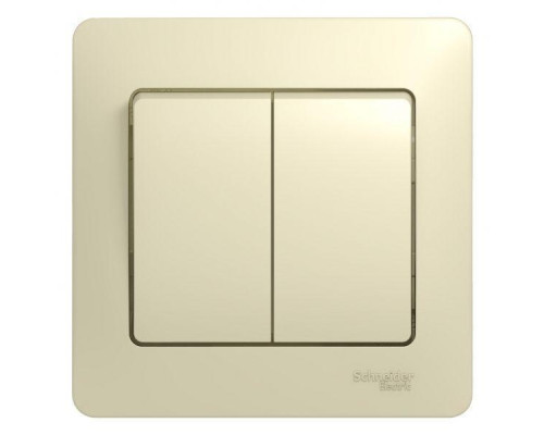 Выключатель двухклавишный Systeme Electric Glossa 10A 250V бежевый GSL000252 Выключатель двухклавишный Systeme Electric Glossa 10A 250V бежевый GSL000252