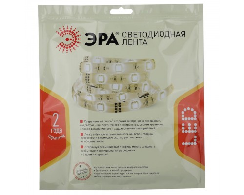 Светодиодная лента ЭРА 14,4W/m 60LED/m 5050SMD теплый белый 5M LS5050-14,4-60-24-33-2700К-5m Б0043113 Светодиодная лента ЭРА 14,4W/m 60LED/m 5050SMD теплый белый 5M LS5050-14,4-60-24-33-2700К-5m Б0043113