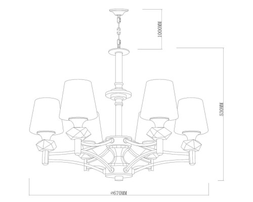 Подвесная люстра Vele Luce Benfatta VL1354L06 Подвесная люстра Vele Luce Benfatta VL1354L06