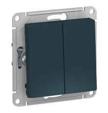 Переключатель двухклавишный проходной Systeme Electric AtlasDesign 10A 250V изумруд ATN000865