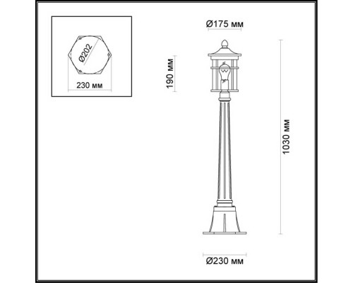 Уличный светильник Odeon Light Nature Virta 4044/1F Уличный светильник Odeon Light Nature Virta 4044/1F